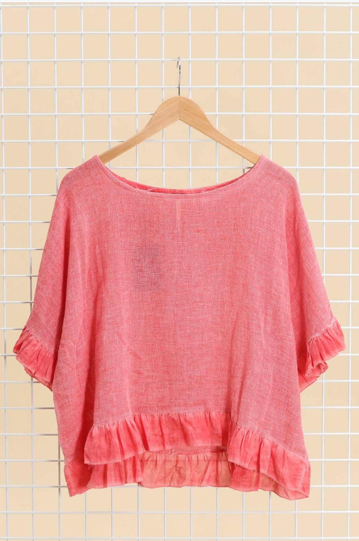 LÉA & LUC - Wholesale Blouse - Women's - Plain blouse in 50% Linen and 50% Cotton REF. 874756