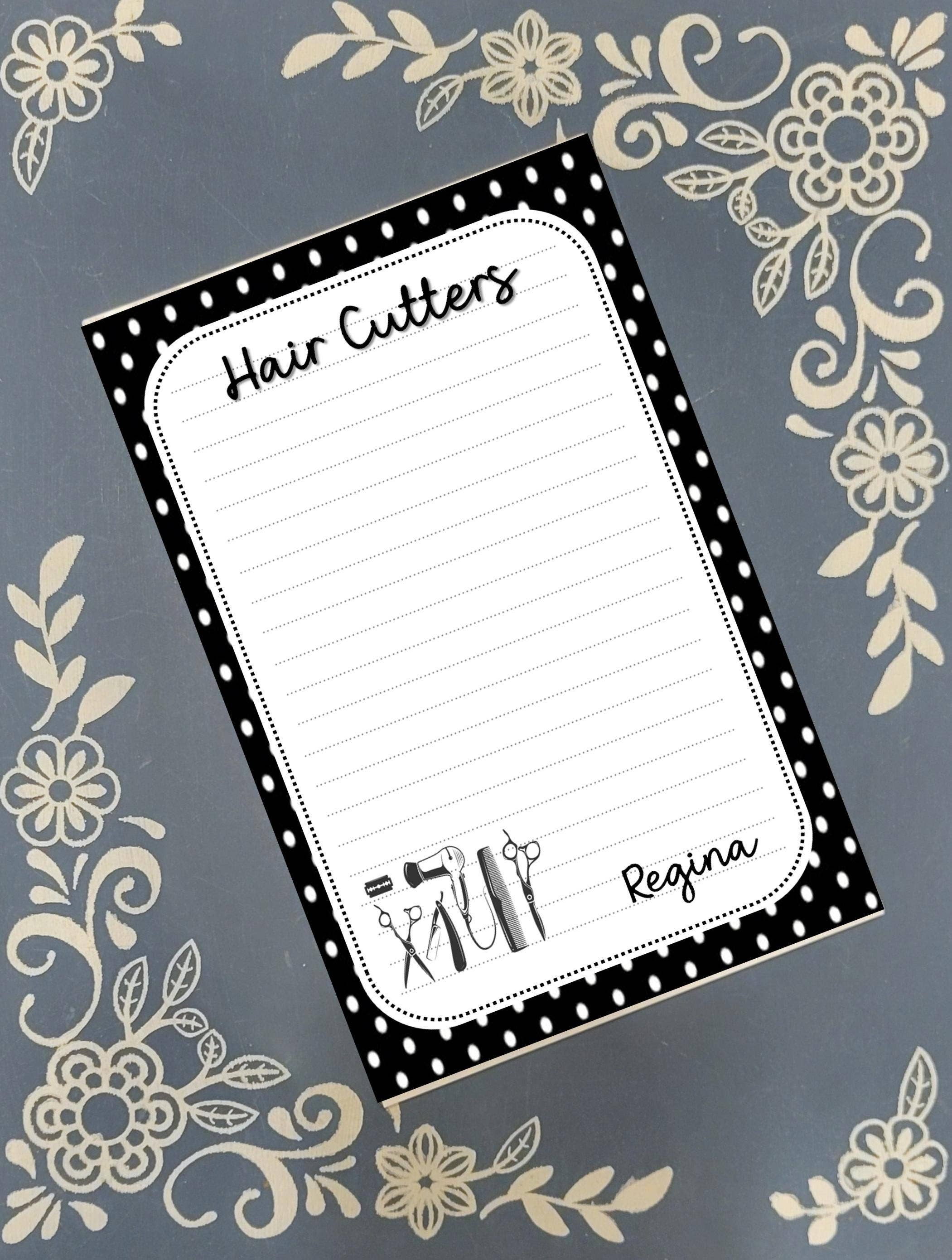 Notepad Hair Stylist Salon Scissors Stationery and other Wholesale acquisti b 2 b for your store trending on Faire.