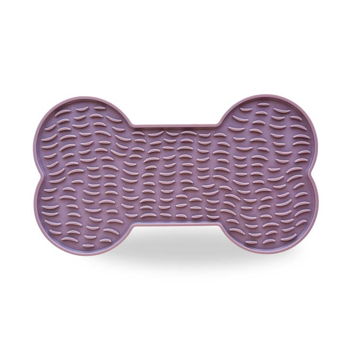 Bone Lick Mat – Plum - Dish Washer Safe | BPA-Free for wholesale by Barks and Brownies