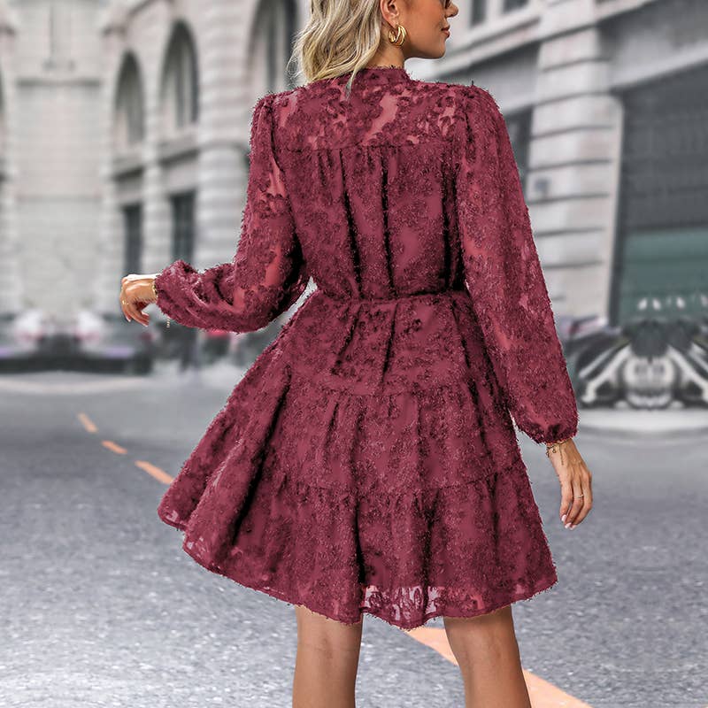 Masyal – wholesale Dress – Women's – Date Party Spring and Autumn Elegant  Lace Long Sleeve Dress8