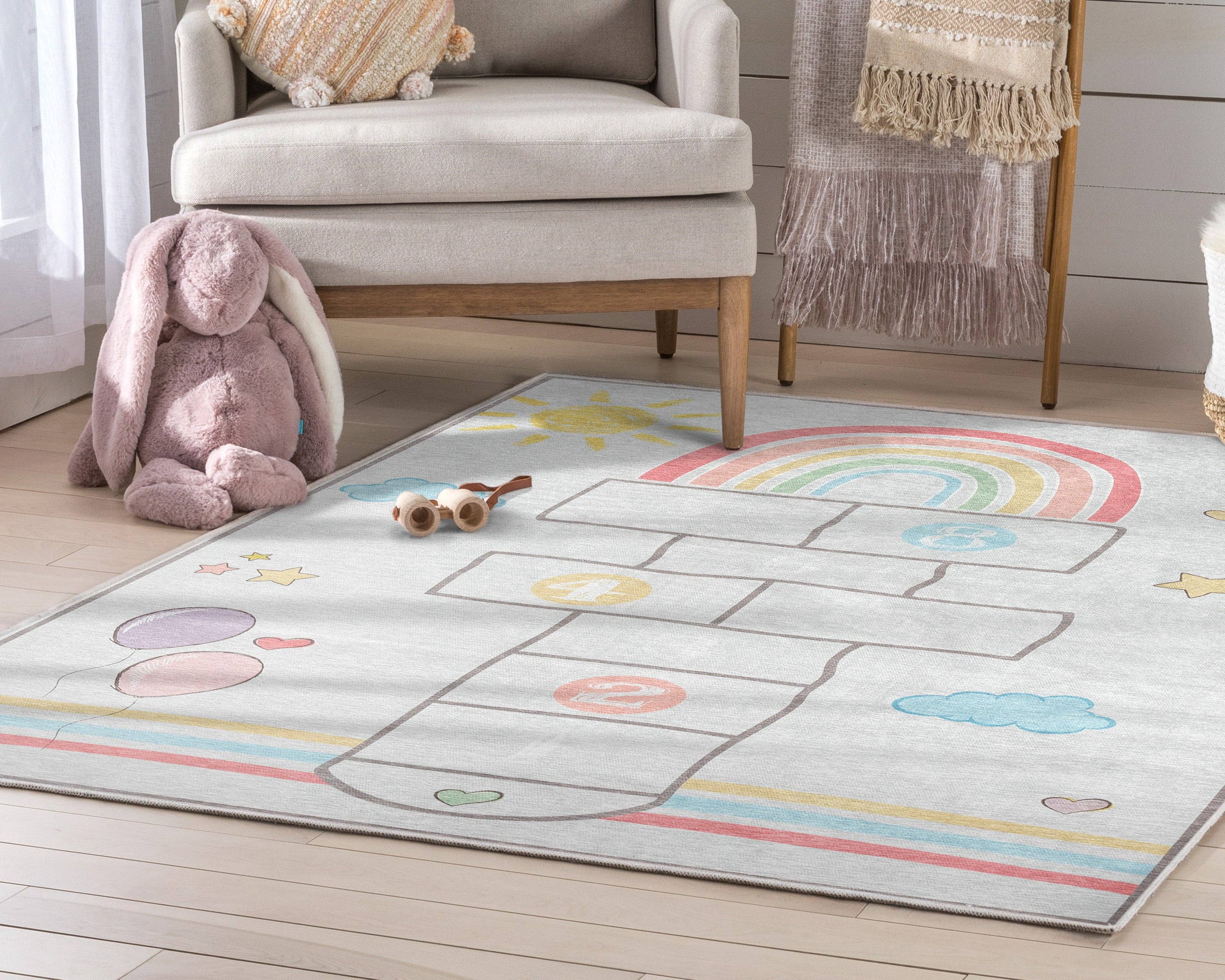 Well Woven – wholesale Matta - Barn och baby – Hopscotch Modern Multi Grey Barn Flat-Weave Rug6
