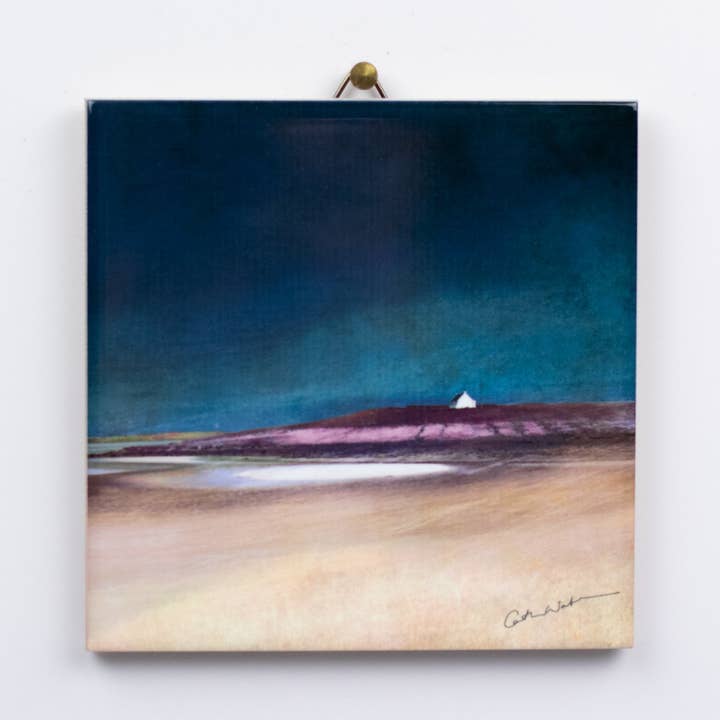 Uist Machair Gift Boxed ceramic art print for wholesale by Cath Waters Scottish Landscapes