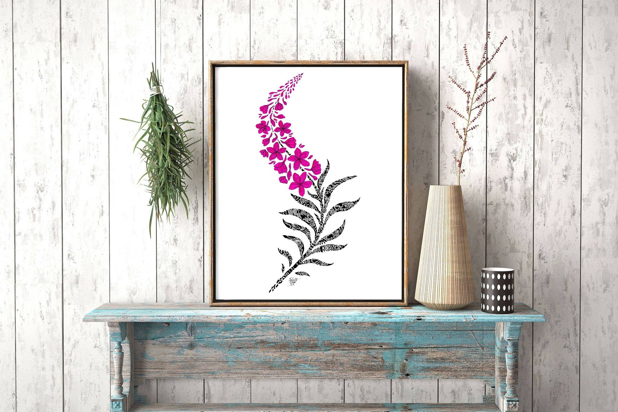 FJ Creations - Wholesale Art Print - Doodle Fireweed - Fine Art Print6
