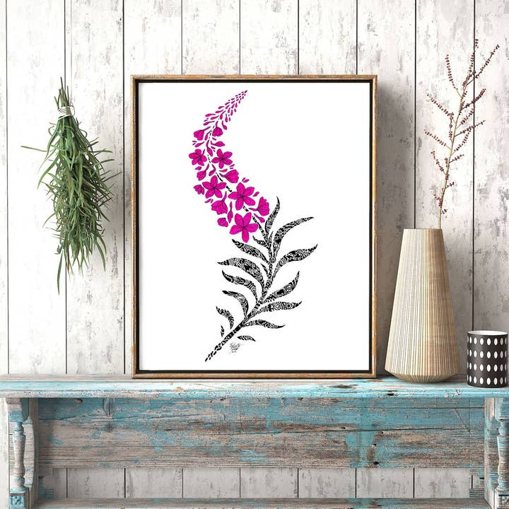 FJ Creations – wholesale Art print – Doodle Fireweed - Fine Art Print6