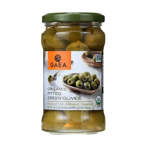 KeHE Distributors, LLC - Vente Bougie en bocal - GAEA Olives Vertes Dénoyautées Bio, 4,9 Oz0