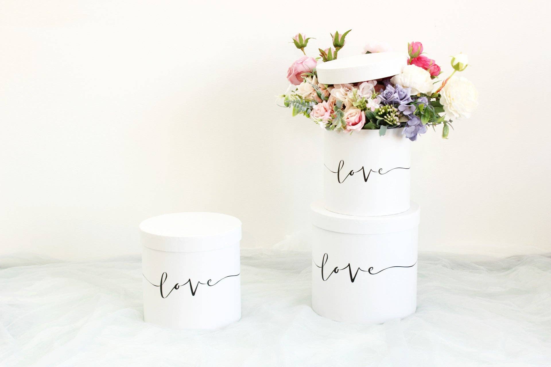 Elegant Design Supply - Wholesale Gift Box - Love Pattern Round Hat Flower Box14