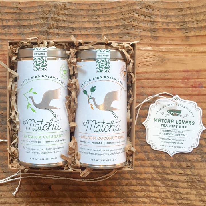Matcha Lover’s Gift Box for wholesale by Flying Bird Botanicals