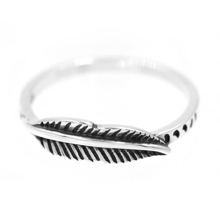Unisex Feather Ring 925 Silver - ASL-060 for wholesale by Awaken