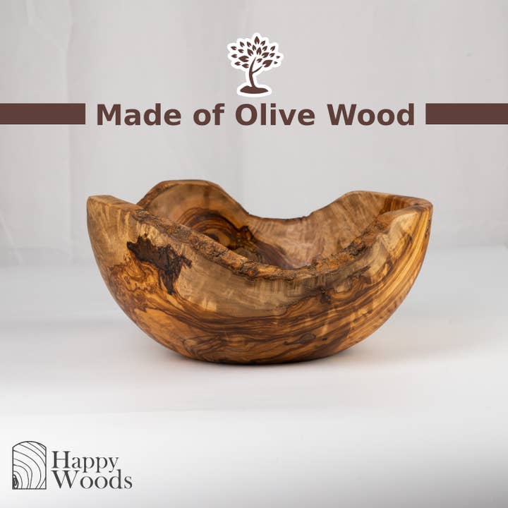 Next Day Shop - Wholesale Bowl - Large Olive Wood Bowl, Rustic Wooden Fruit Bowl