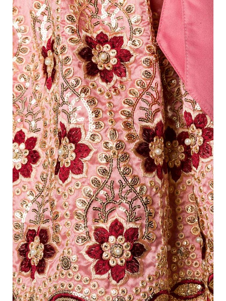 Rosa/Rot Premium Damen-Dirndl mit Schürze für den Großhandel auf Faire5