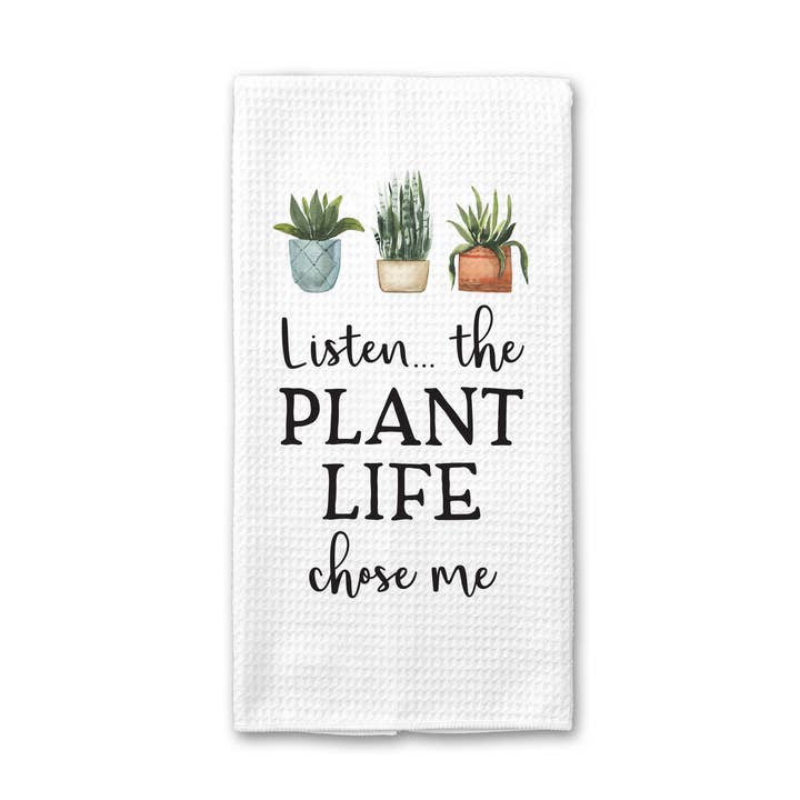 Plant Life Chose Me Kitchen Towel, Garden Plants Dish Towel for wholesale by Canary Road