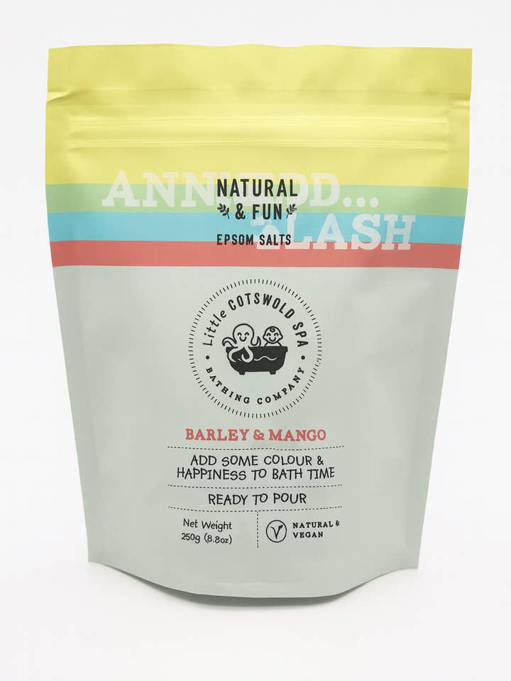 Children's Natural & Fun { 250g Fun Bath Pouch (Red Bath) for wholesale by Cotswold Spa Bathing Company