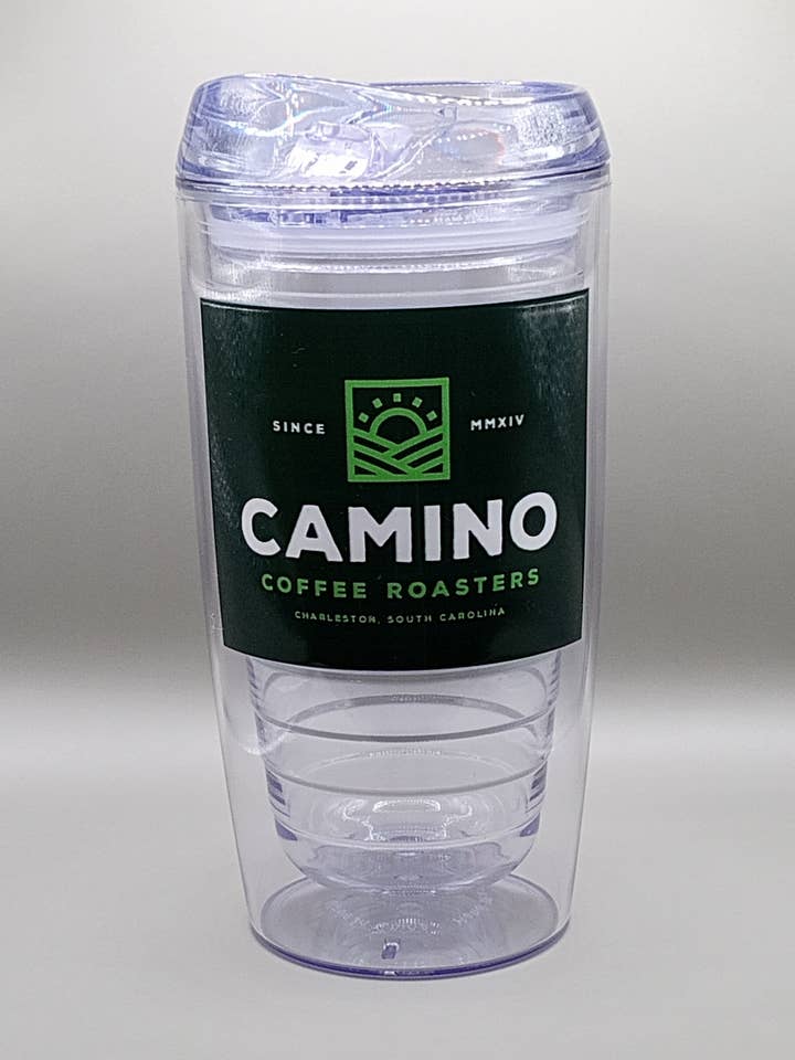 Camino Coffee 16oz dubbelväggsglas för wholesale av Camino Coffee Roasters