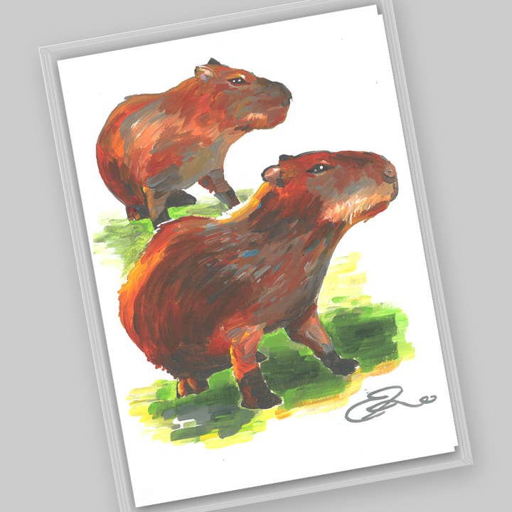 Animaux – Carte postale Capybara pour la vente par Eric Hanson Artwork