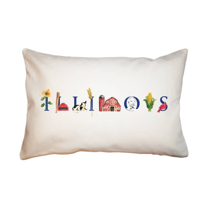 Großes rechteckiges Kissen aus Illinois für den Großhandel von Tina Labadini Designs