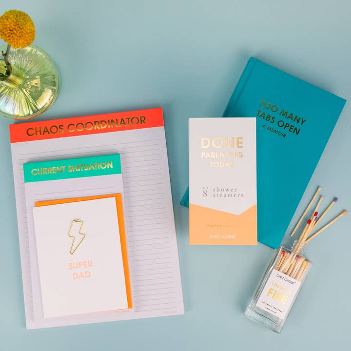 Chez Gagné - Wholesale Notepad - Chaos Coordinator - Large Memo Lined Notepad - Neon Orange - 65 perforated pages - 10x87