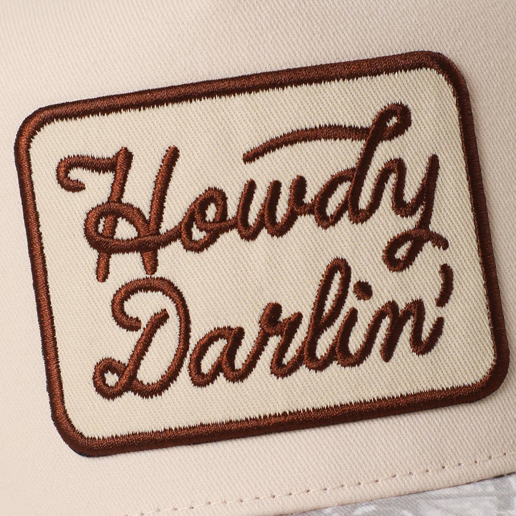CAMOUFLAGE BEIGE Chapeau Trucker à Visière Camouflage Nature avec Écusson Brodé Howdy Darlin' en vente sur Faire3