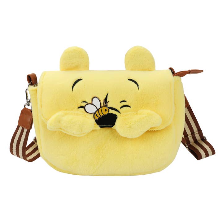 Bioworld Merchandising - Wholesale Crossbody Bag - Unisex - Disney Winnie The Pooh Plush Crossbody1