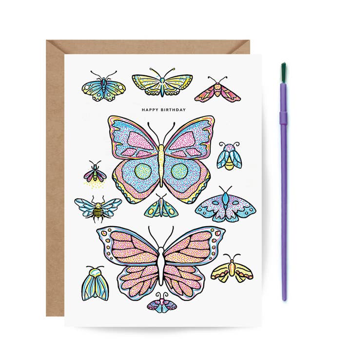 Paint With Water Card - Butterfly Birthday for wholesale by Inklings Paperie