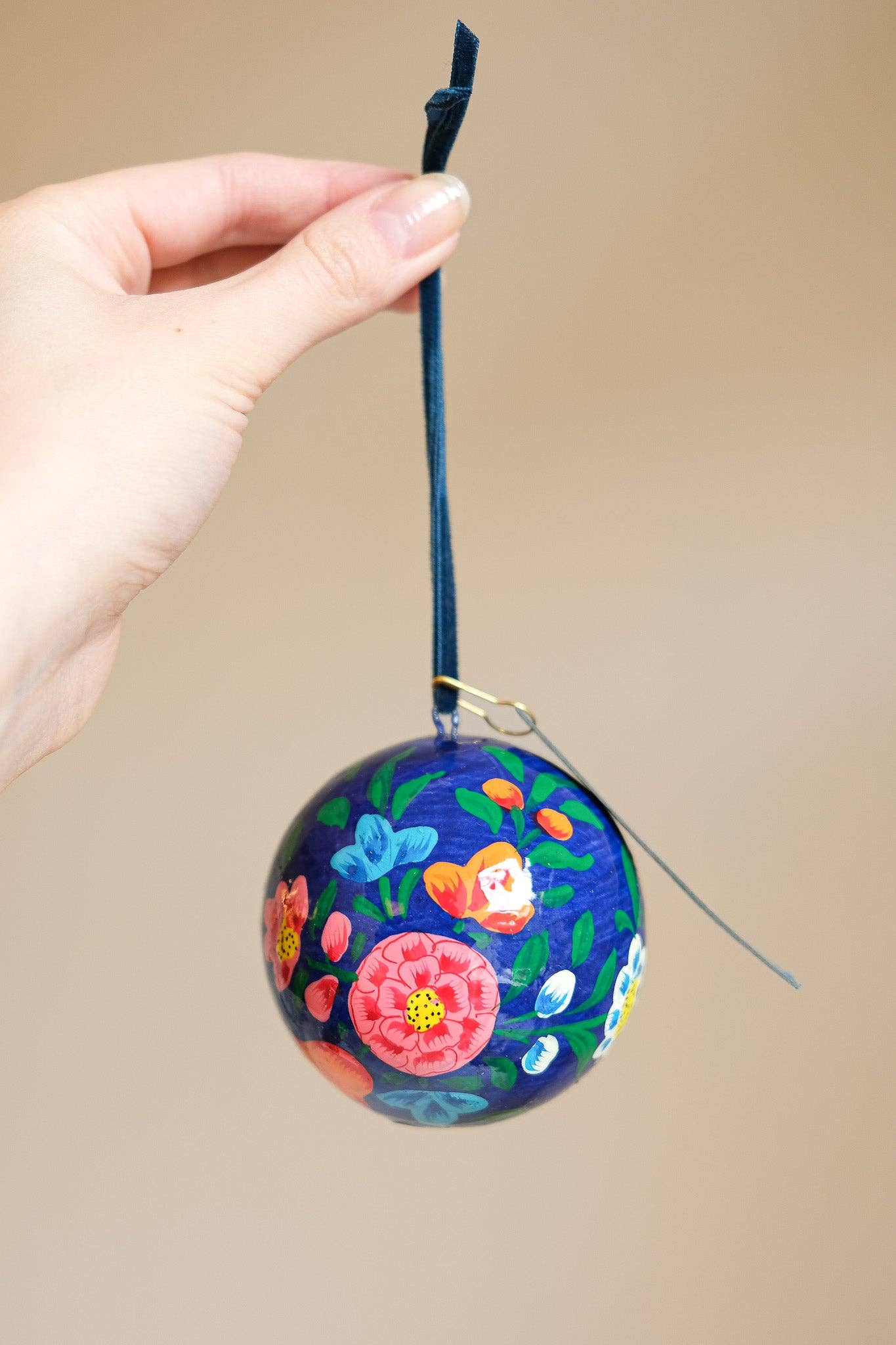 East End Press – wholesale Ornament – UK/EU: Dark Blue Blossoms Bauble0