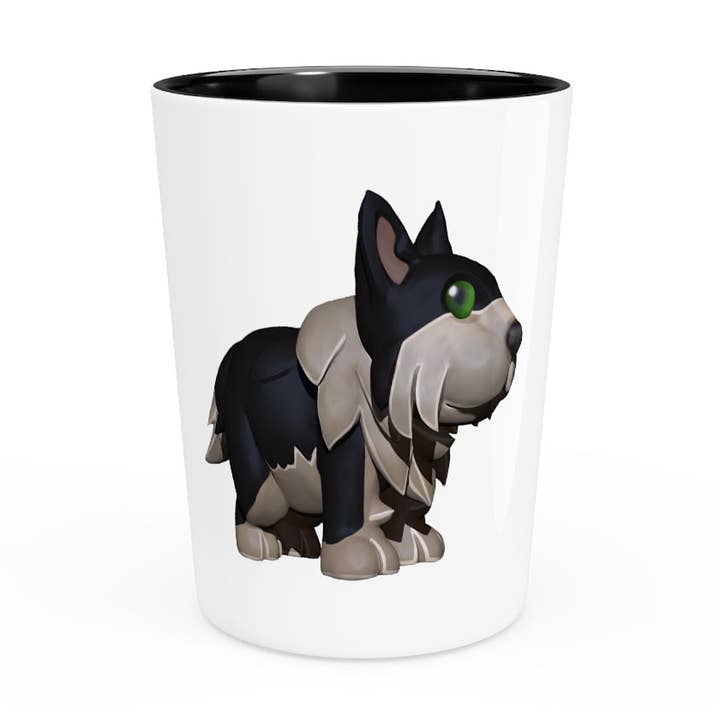 Vaso de chupito perro negro para venta al por mayor de Marick Booster