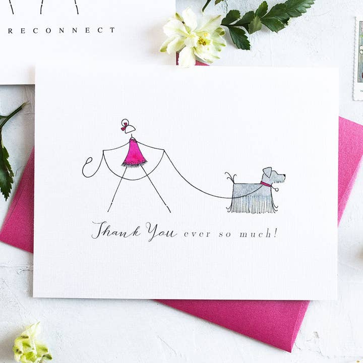"ON A WALK" THANK YOU CARD for wholesale by LO in LONDON®