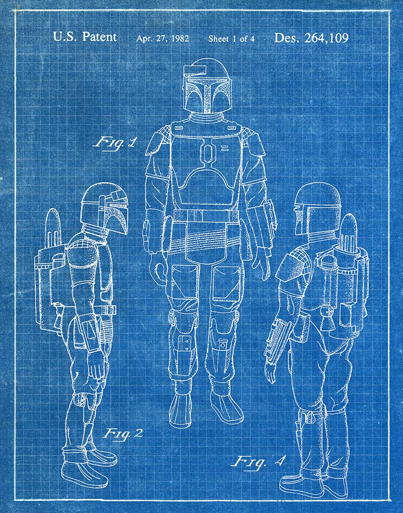 Fresh Prints of CT - Vente Affiche d'art - Boba Fett 1982 - Impression sur brevets - Star Wars0