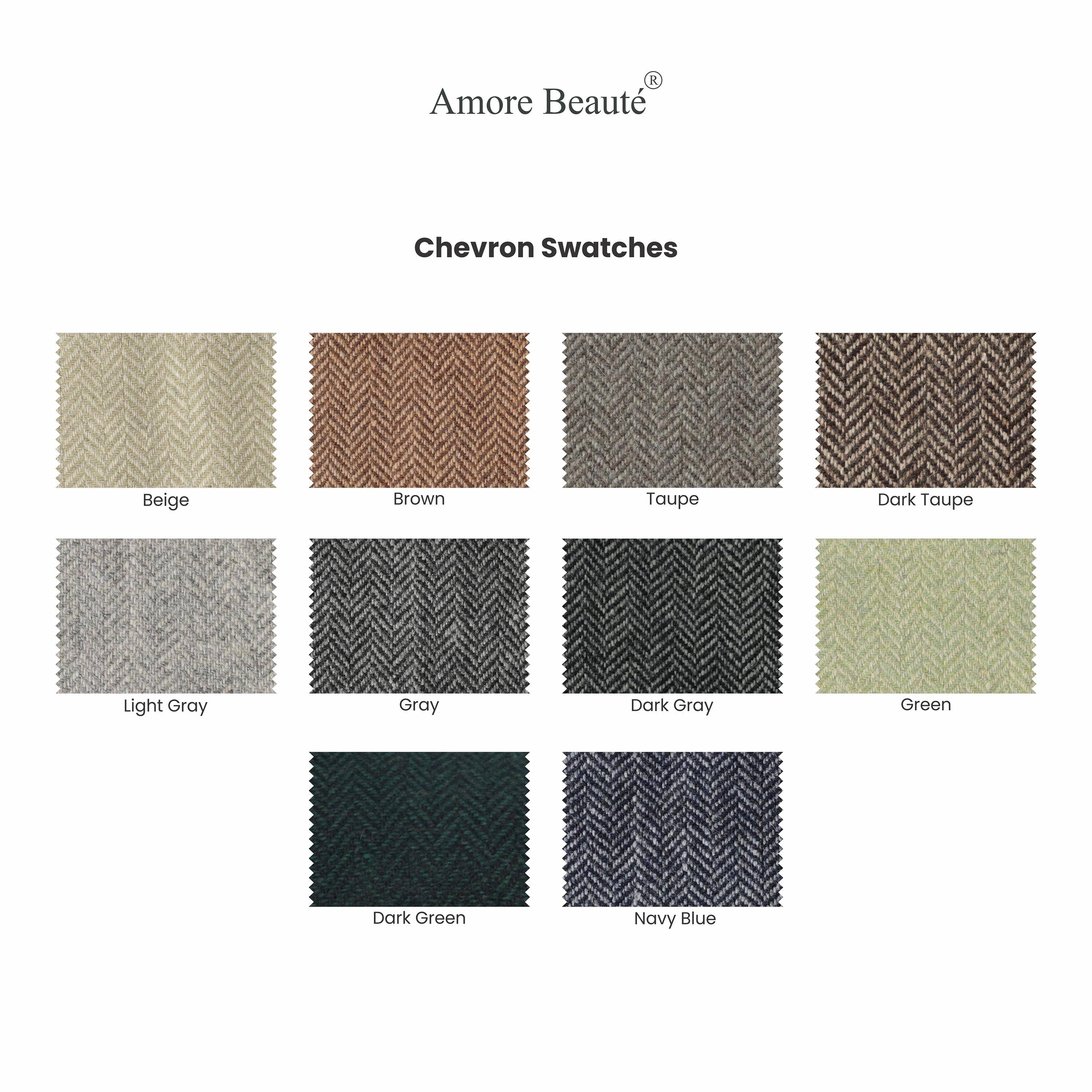 Amore Beauté - Wholesale Curtain - Taupe Chevron Wool Curtains With Leather Tabs7
