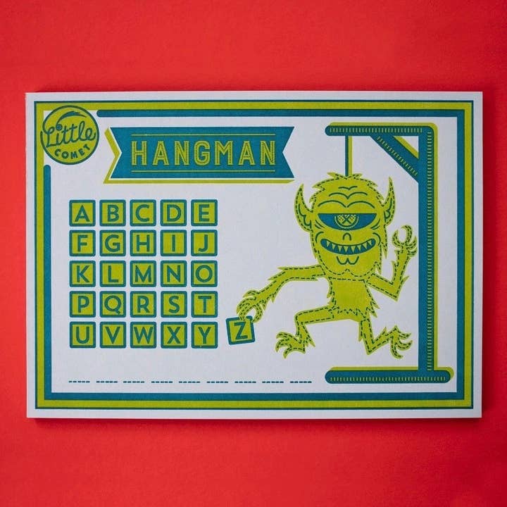 Hangman - Timeless Letterpress Board Game for wholesale by Little Comet