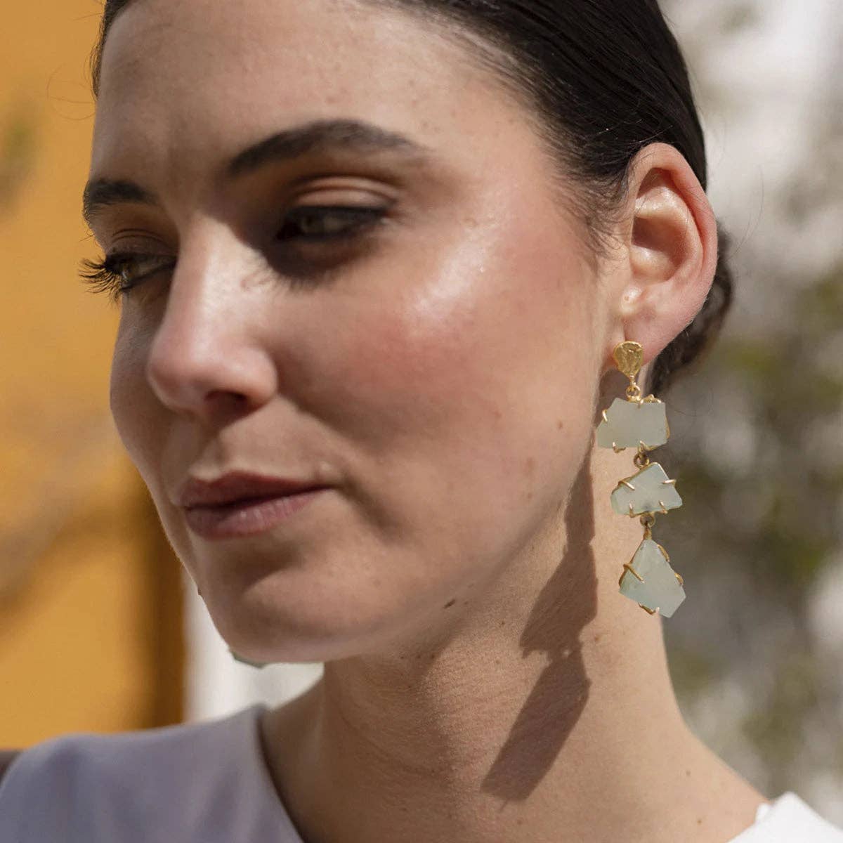 ACUS - Wholesale Dangle Earrings - Camboya Rough Water Green Earrings2