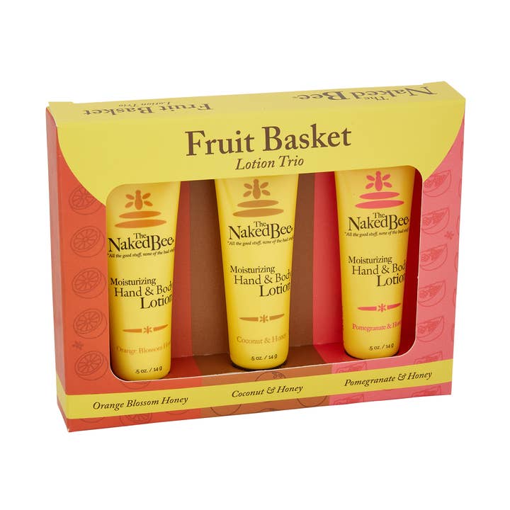Fruit Basket Lotion Trios for wholesale by The Naked Bee