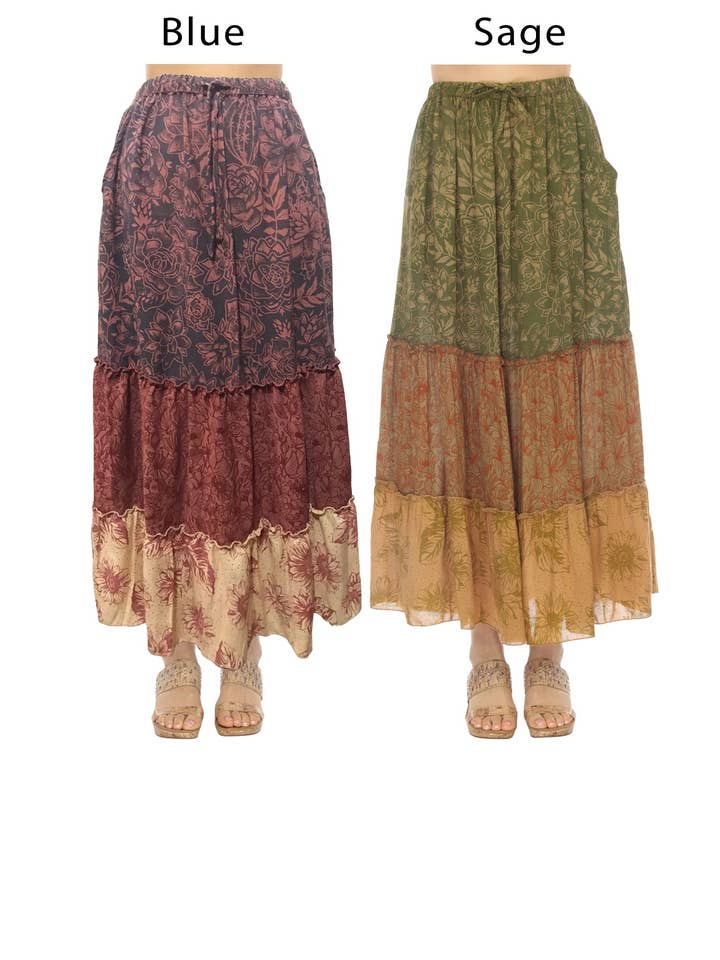 Lakhays Collection Inc. - Wholesale Skirt – Women’s - Cactus Garden Tiered Maxi Skirt5