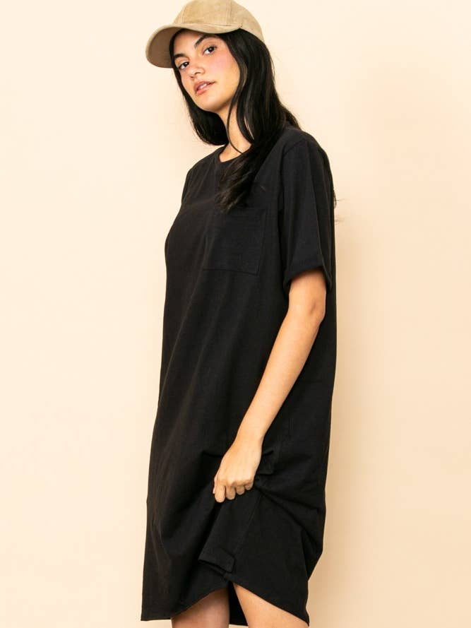 Elloh Collection - Wholesale Dress - Women's - Oversized Fit Round Neck T-Shirt Dress0
