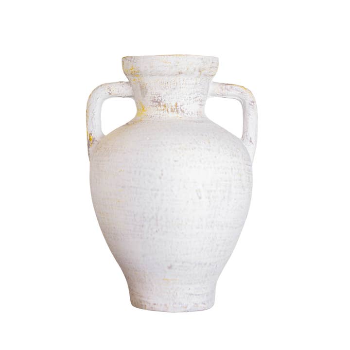 Luxe B Co – wholesale Vase – Lesbos White Urn Vase With Handles Large