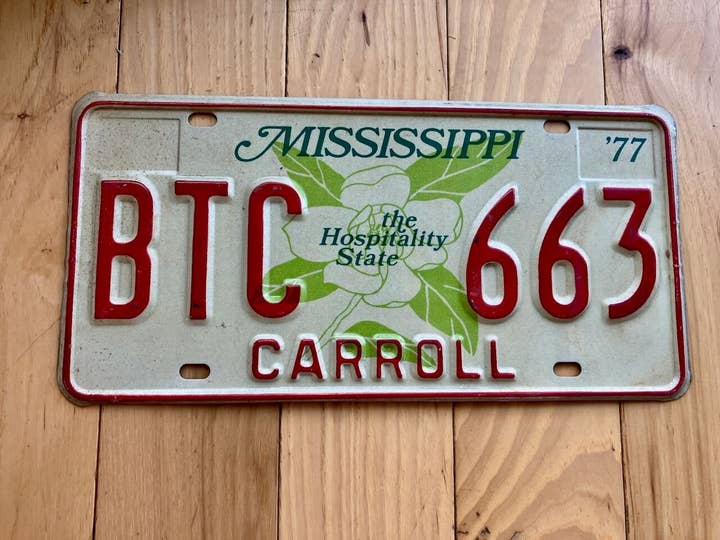 RusticPlates - Wholesale Sign - 1977 Mississippi Carroll County License Plate