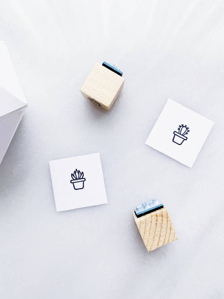 Cactus and Succulent Rubber Stamps • Small BUJO Stamps • Plant Stamps for Planners for wholesale by Papergram