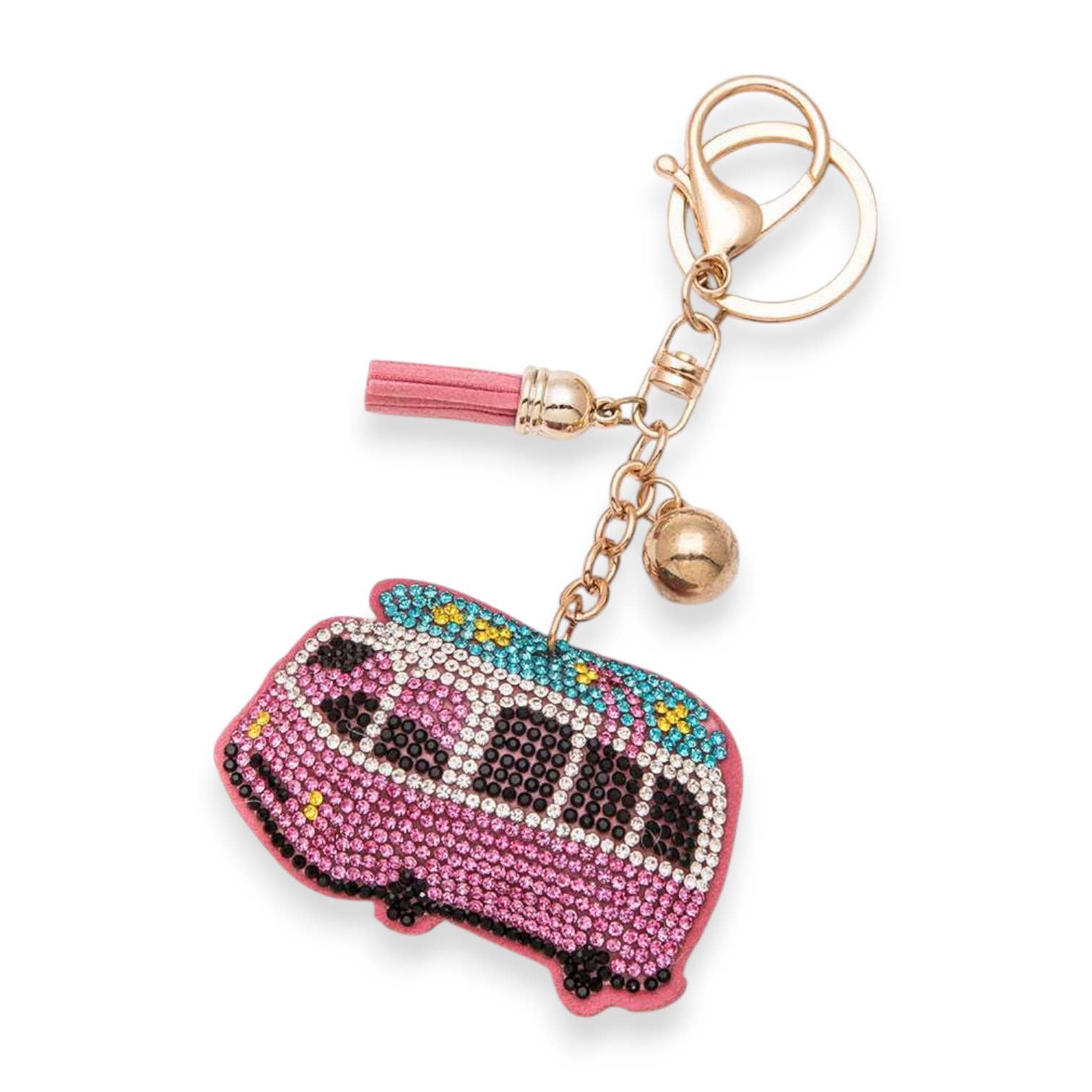 Rose/Multi Porte-clés Caravane Crystal Camper en vente sur Faire0