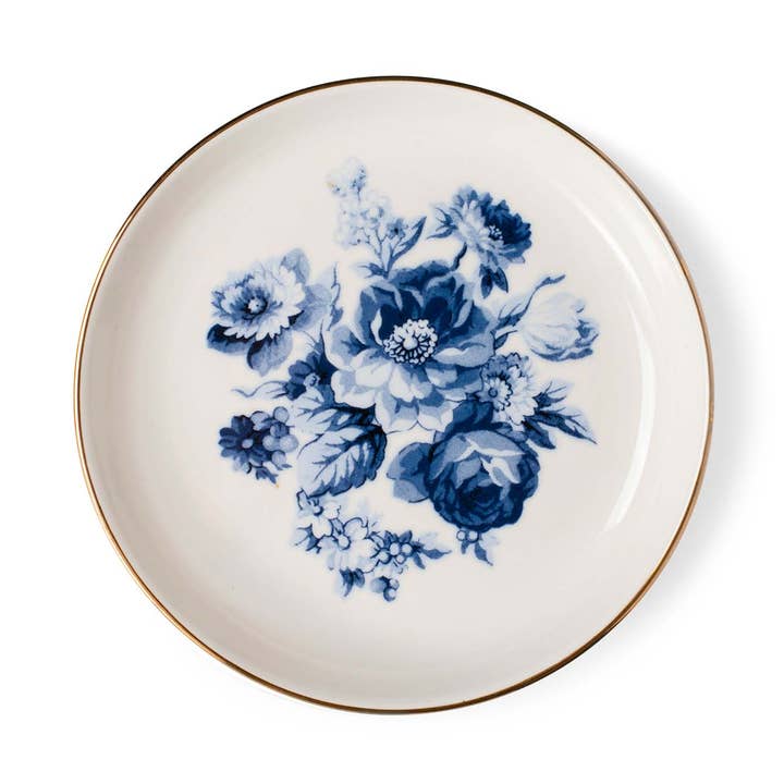 MEM BLUE BOUQUET MEMENTO SMALL ROUND TRAY for wholesale by Fringe Studio