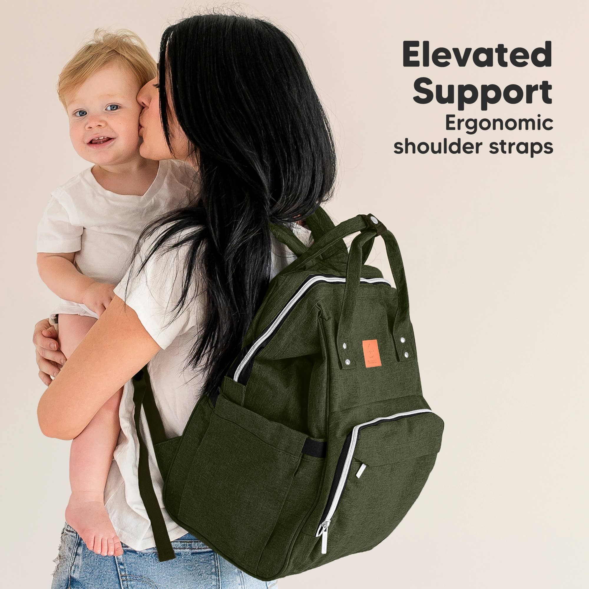 Dark Olive Original Diaper Bag Backpack, Baby Bags with Changing Pad for wholesale on Faire6