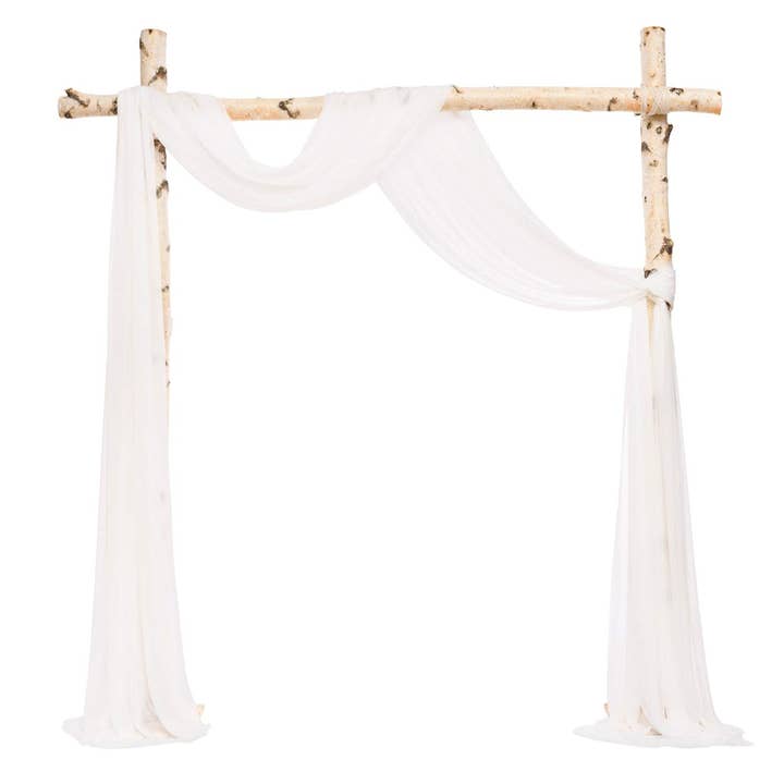 Sun Decorer – wholesale Gardin – Eleganta skira voile bröllopsbåge draperingsgardiner (set om 2)