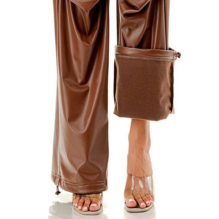 omgstyles - Wholesale Pants - Women's - LINED FLEECE FAUX LEATHER PANT8