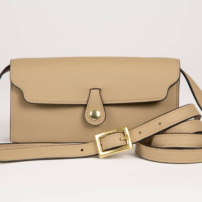 Cactus Vegan Leather Crossbody Wallet Clutch in Tan for wholesale by Lavāda