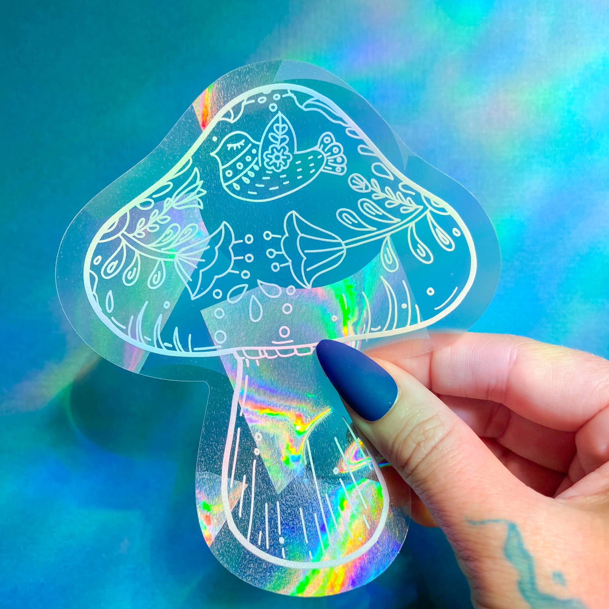 Chelzart - Wholesale Suncatcher - Boho Mushroom Rainbow Suncatcher Decal | Mushroom Accessory9