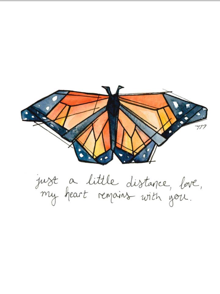 Impression de papillon monarque en origami, aquarelle et douce-amère, 4x6 pour la vente par Marissa Tawney Thaler Illustration