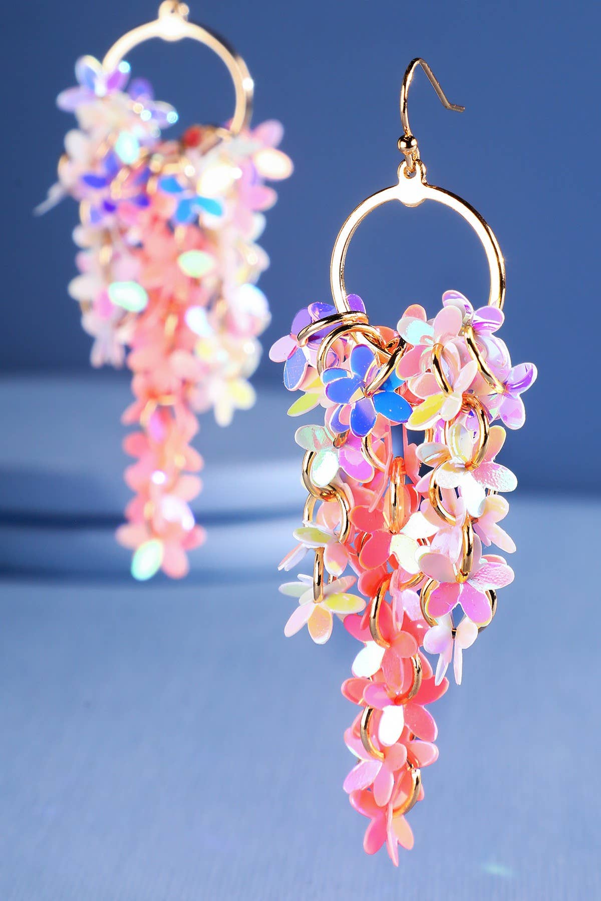 Urbanista - Wholesale Dangle Earrings - Falling Flower Sequin Earrings7