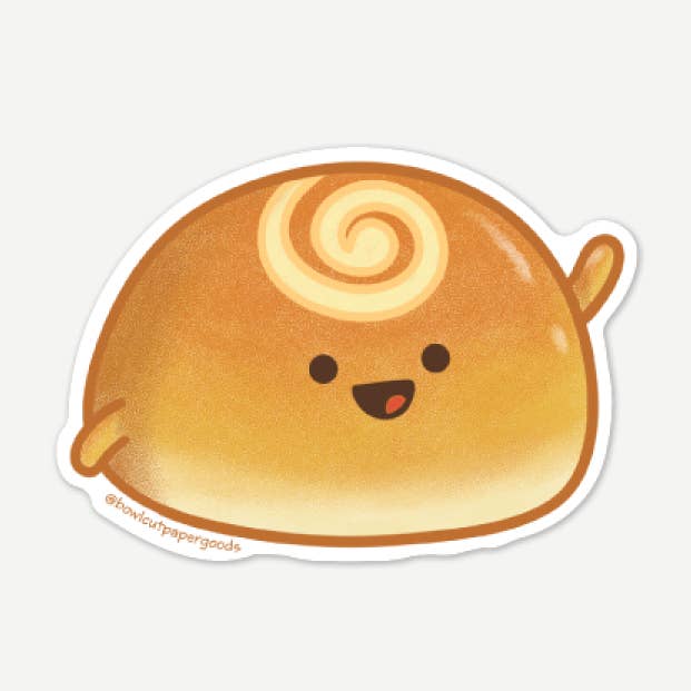 Custard Bun sticker for wholesale by Bowl Cut Paper Goods