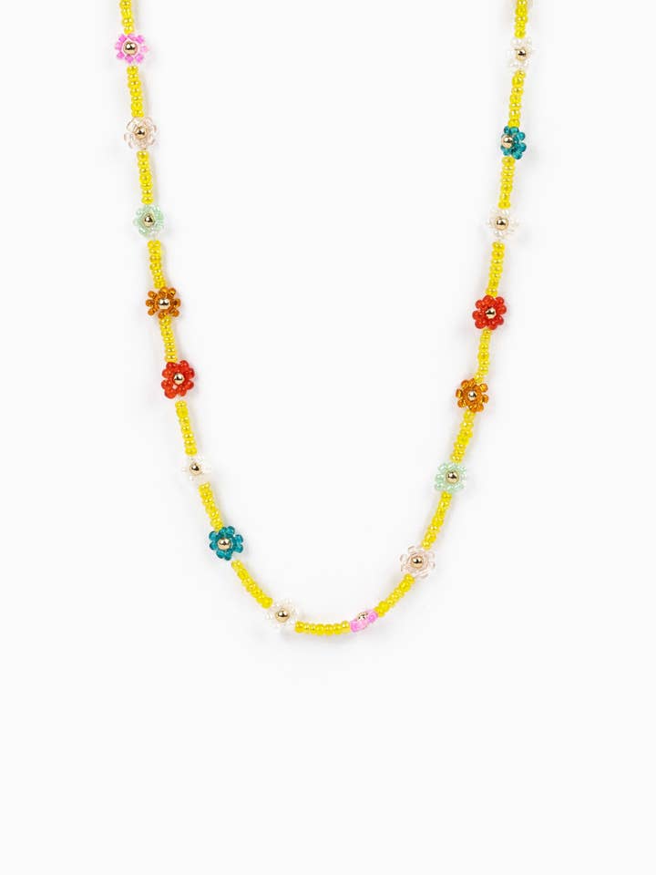 Daisy Flower klar farve perle choker halskæde for engroshandel hos Sessori