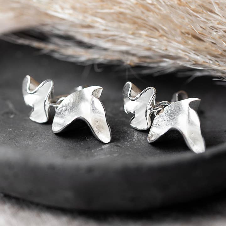 Silver Double Blossom Studs for wholesale by Anna Calvert Jewellery
