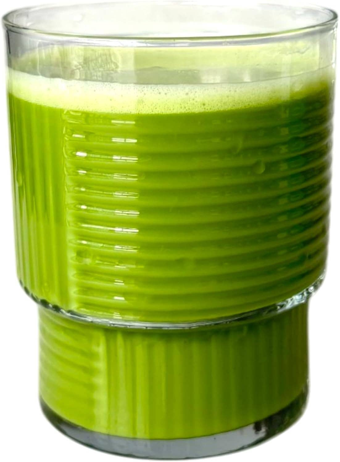 Biomatea - Vendita all'ingrosso Bicchiere/tazza - Set di 6 bicchieri | Bicchieri da 325 ml per matcha | Bicchiere a coste con motivo geometrico | Bicchiere per matcha, frullati, acqua, bibite, bicchieri da bere, IMPILABILI3