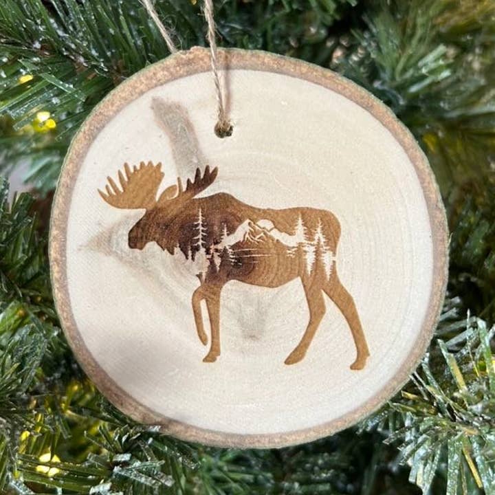 Moose Ornament, Moose Rustic Art, Moose Souvenir, Colorado for wholesale by Parks Art Collection